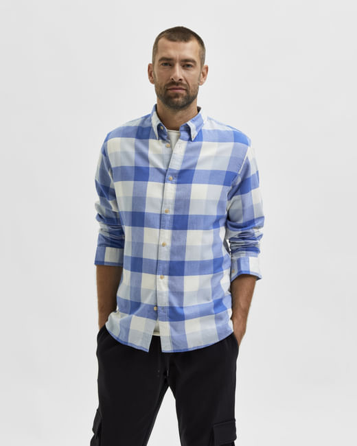 Blue Flannel Checked Full Sleeves Shirt